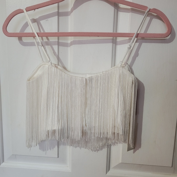 NWT Babaton Mirage Fringe Top in Espace - Picture 2 of 5